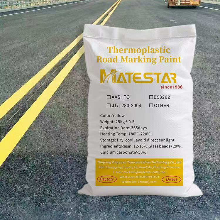 Žuta termoplastična boja za označavanje cesta
